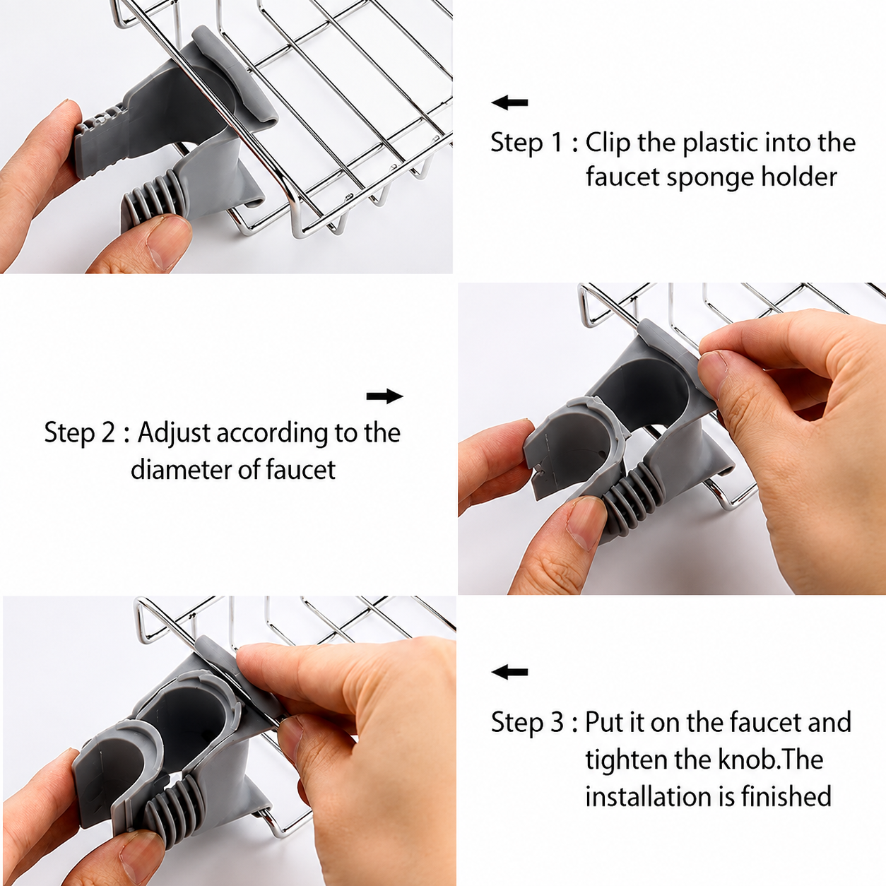 Stainless Steel Faucet Sponge Holder Storage Rack