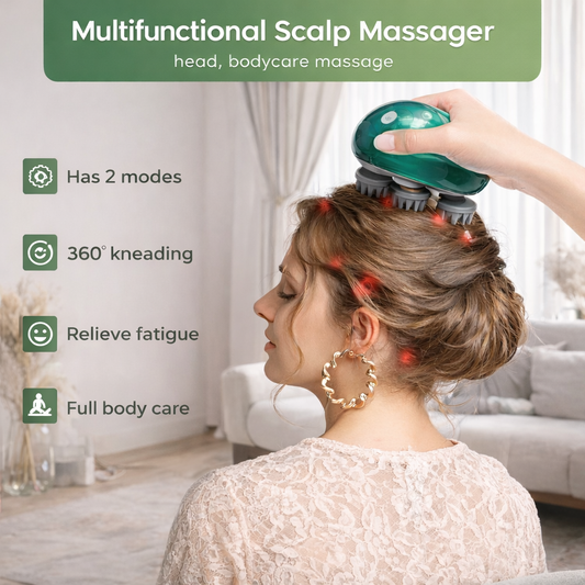 Smart Electric Scalp Massager – Waterproof Head & Body Stress Relief Tool