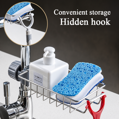 Stainless Steel Faucet Sponge Holder Storage Rack