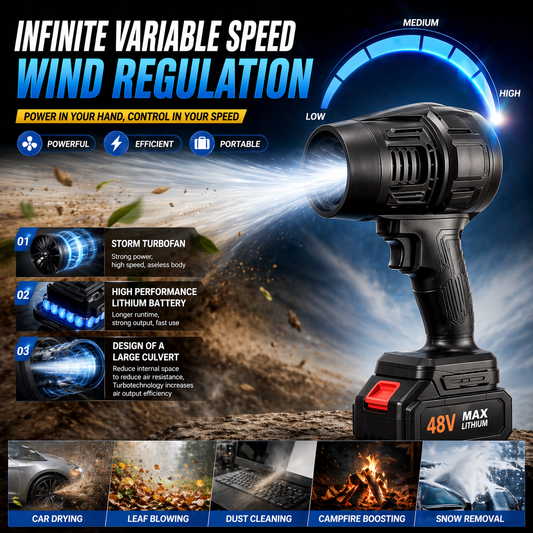 Heavy-Duty Cordless Electric Blower – 2-in-1 Rechargeable Leaf Blower