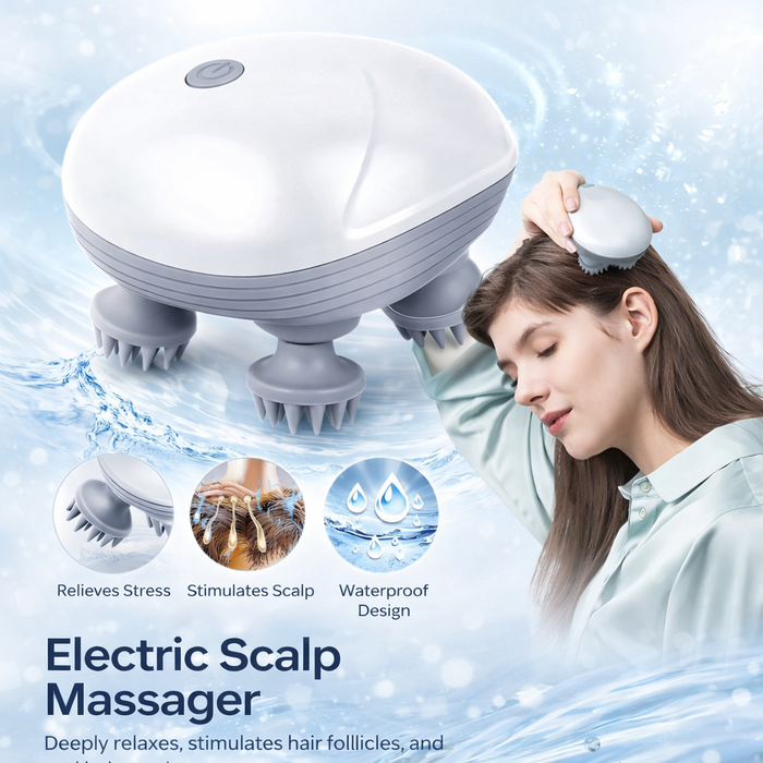 Smart Electric Scalp Massager – Waterproof Head & Body Stress Relief Tool