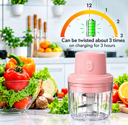 Electric Mini Garlic Chopper – Portable Wireless Food Processor & Vegetable Mincer