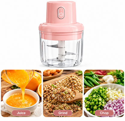 Electric Mini Garlic Chopper – Portable Wireless Food Processor & Vegetable Mincer