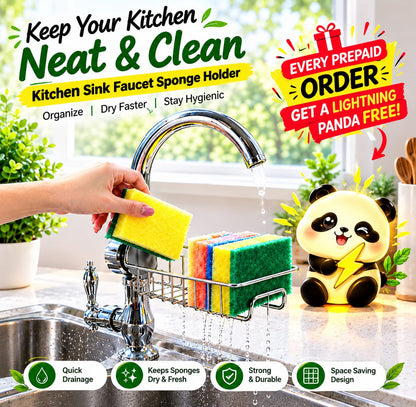 Stainless Steel Faucet Sponge Holder Storage Rack
