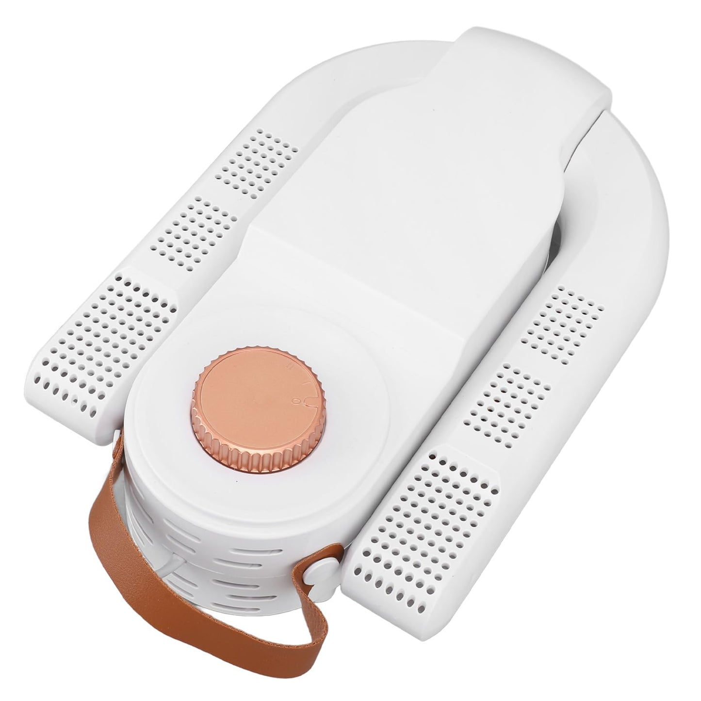 Electric shoe dryer with a timer and temperature control.